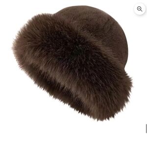Vintage America Dark Brown Faux Fur Hat